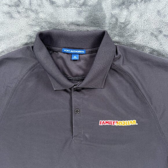 Port Authority Gray Polo Shirt Men XL Family Dollar Store Employee Work Team - Picture 3 of 12